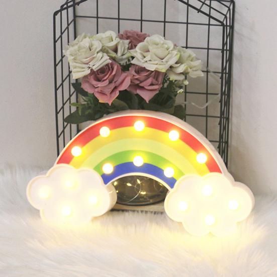 Table Lamp 3D Rainbow LED Night Light Soft Lighting Neon Sign with Hanging Hole Desktop Decoration for Bedroom