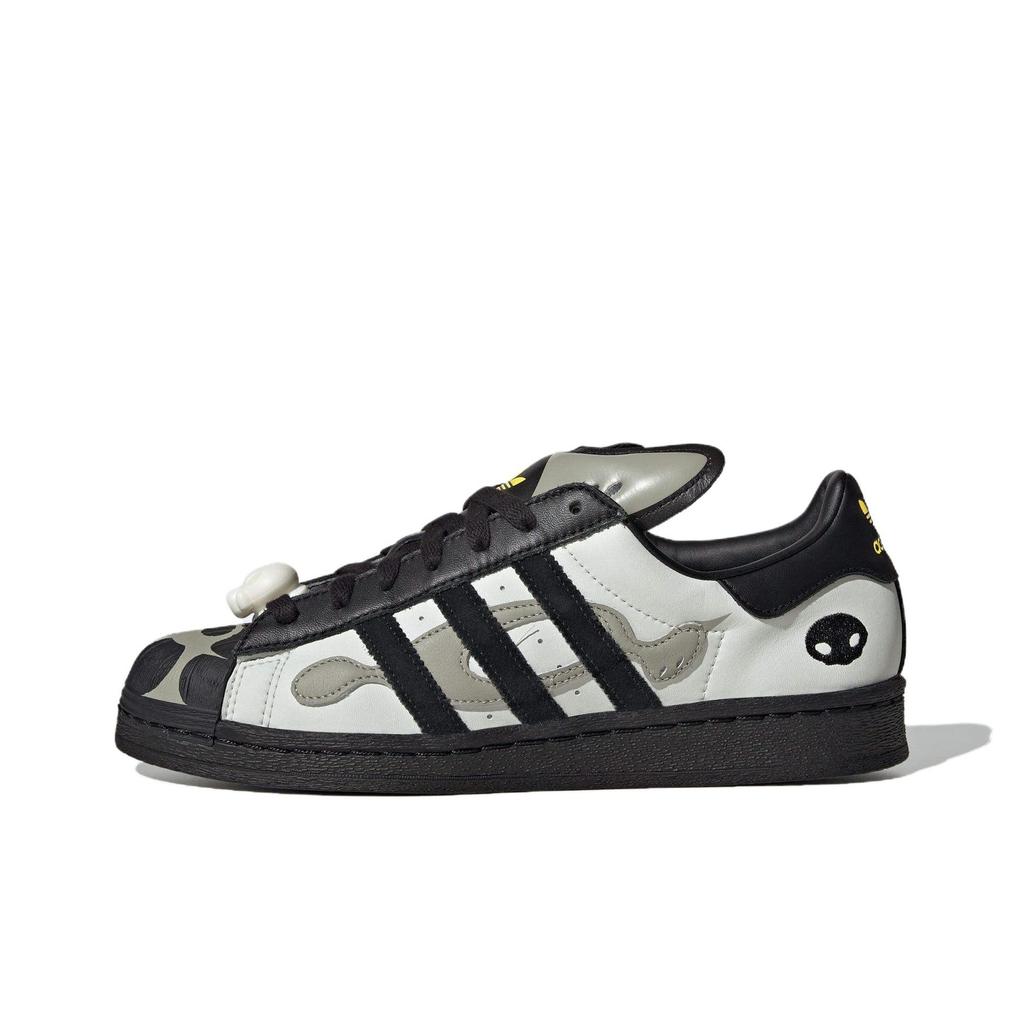 OFFGOD:TATE x adidas Superstar 82 Cinza Órbita Preto Core Amarelo Tênis Unissex JQ8778