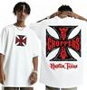 T-shirt Unisex West Coast Choppers con Stampa Croce Nuova Cotone Traspirante Comfort Oversize Hip Hop Motocicletta Manica Corta
