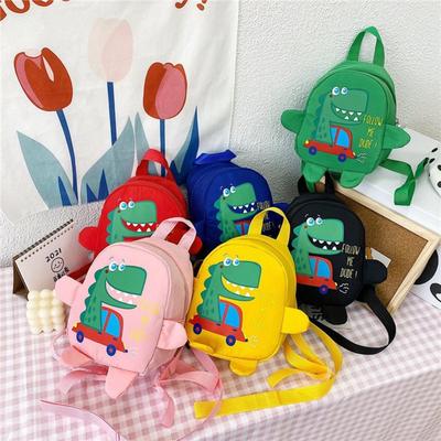 Kindergarten Baby Schoolbag New Children's Anti-lost Car Dinosaur Printing Backpack Boys and Girls Travel Backpack