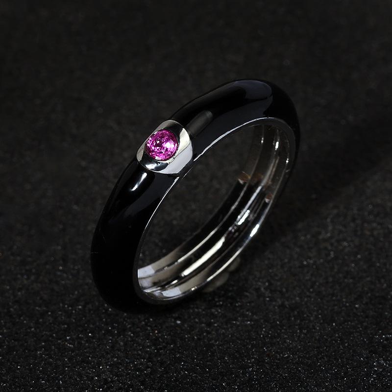 Anello in Argento 925 Creativo Retrò Smalto Colorato Anello Minimalista Fiore Femminile Per Donne Matrimonio Festa Fidanzamento Gioielli Regalo