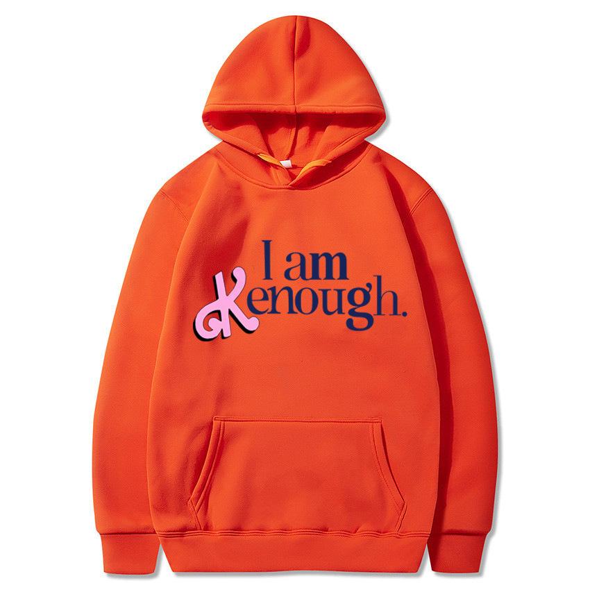 2025 new I Am Kenough letter print hooded loose sweater men's and women's hooded sweater
