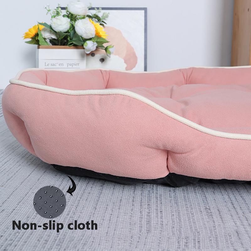 Oval Winter Warm Dog Bed for Medium Dog Mattress Anti-scratch Cat Bed Non-slip Slepping Pet Cushion Large SpaceThickrned Dog Bed