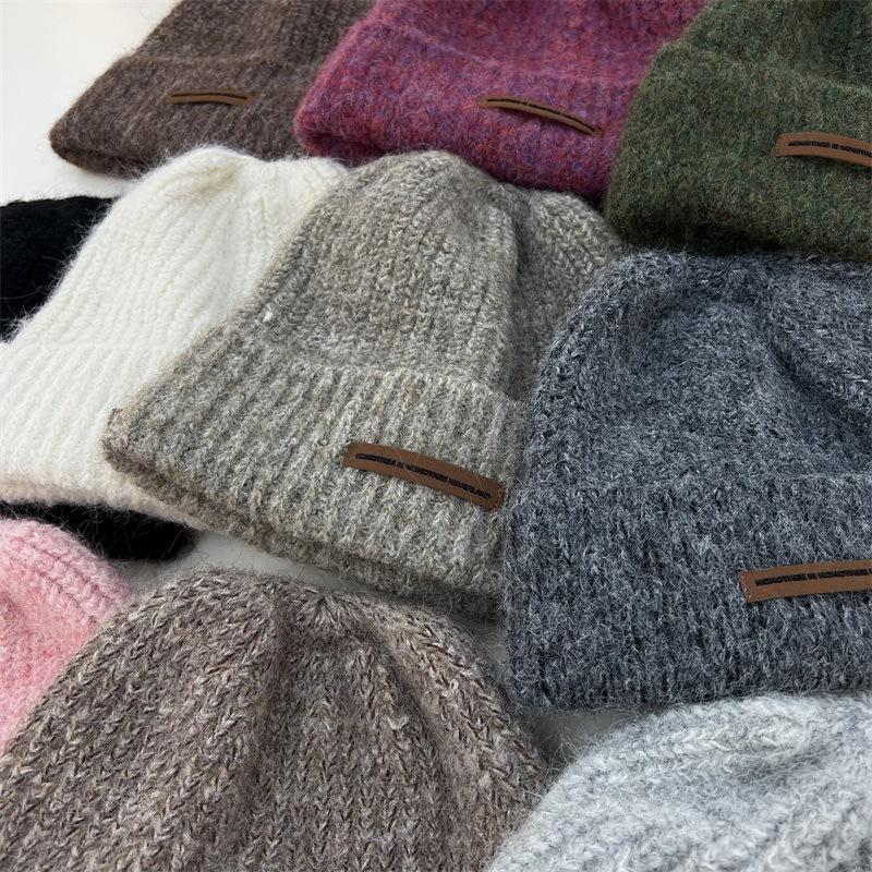 Knitted Hat Children's Winter Warm Bald Hat Lazy Wind Wool Pile Hat Big Head Circumference Show Face Small Cold Hat