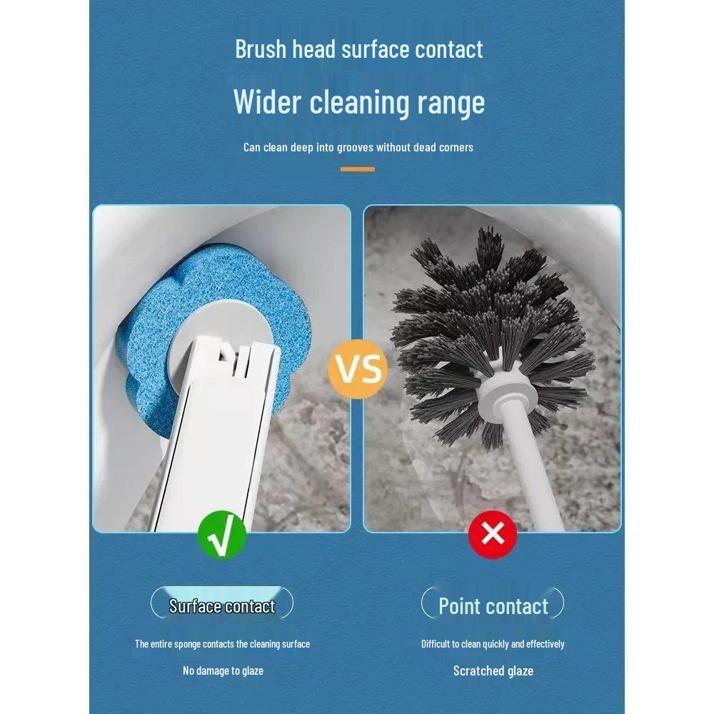 Disposable Antibacterial Toilet Brush Head - Polishing and Cleaning Tool