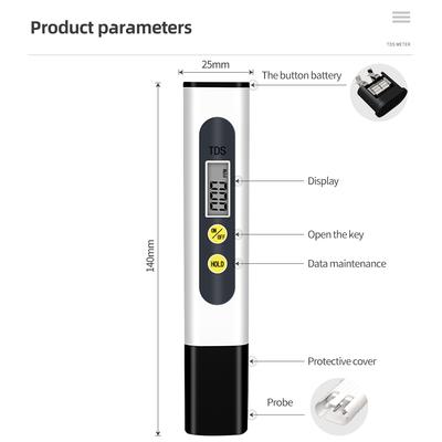 TDS Meter 0-9990ppm Digital PH Meter 0.01 PH High Precision Pen Water Tester TDS&PH Meter 0-14 PH LCD PPM Tester Aquarium Filter