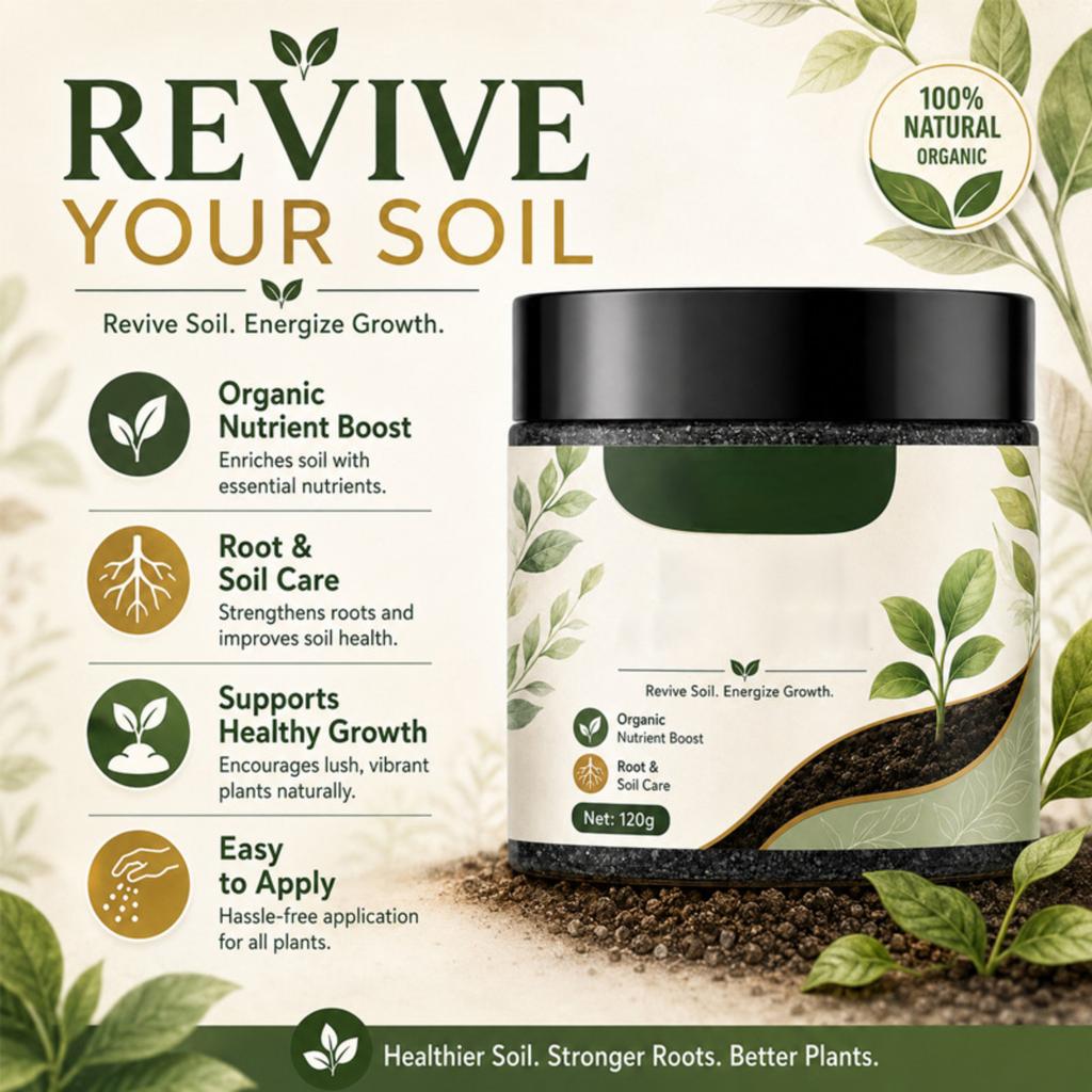 Ammendante per Terriccio Piante 120g Potenziatore Nutrizionale Biologico Cura di Radici e Terreno Rivitalizza il Terreno Energizza la Crescita Adatto per Piante da Interno ed Esterno
