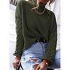 Übergröße Pullover Mode Hoher Kragen Locker Zopf Langarm Damen Strickware