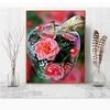 Cross Stitch Mosaic Full Round Diamond Embroidery Flower In Apple Crystal 5d Diy Diamond Painting