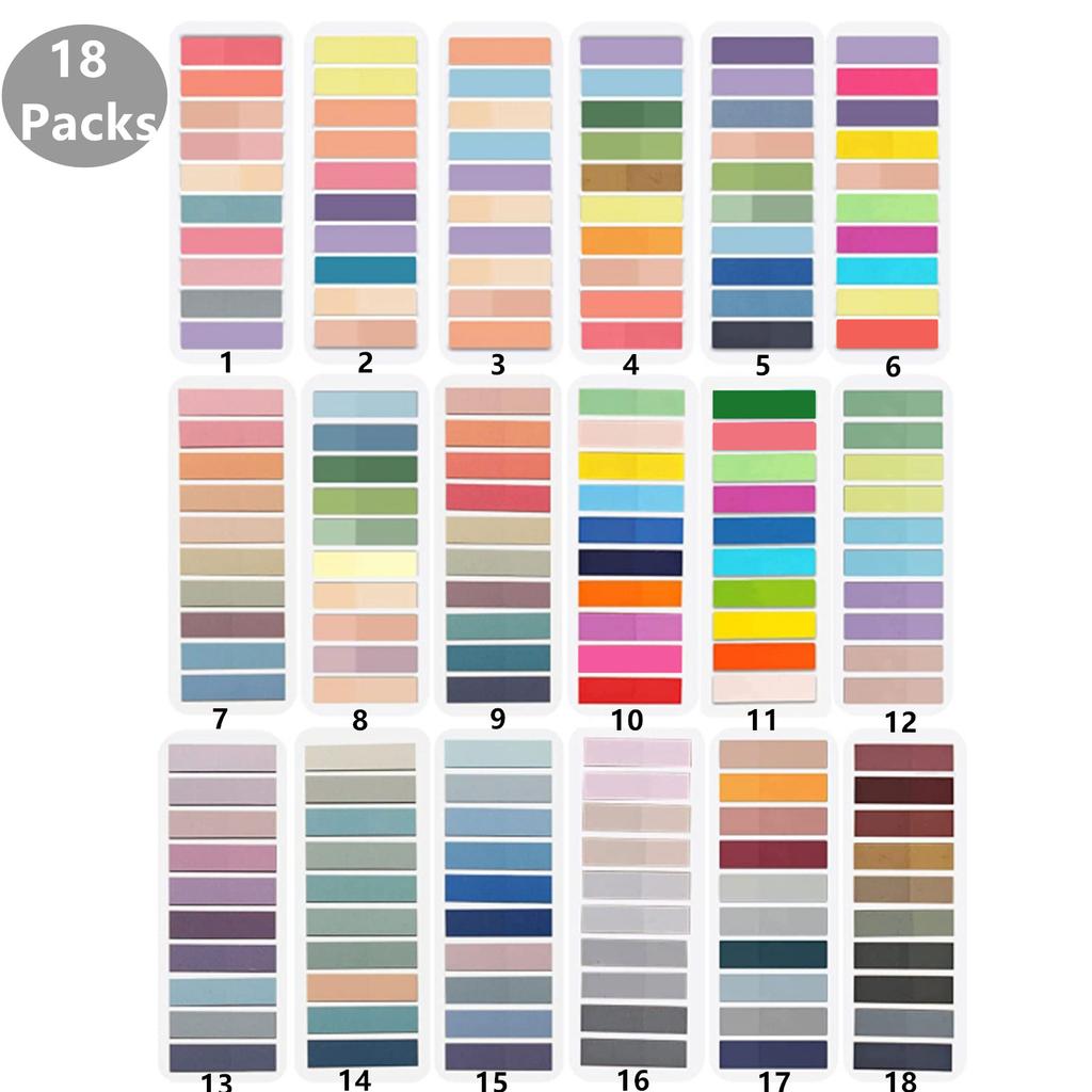 18Packs/Set Transparente Haftnotizen Selbstklebende Lesezeichen Anmerkungen Lesebuch Klare Lasche Kawaii Niedliche Schreibwaren