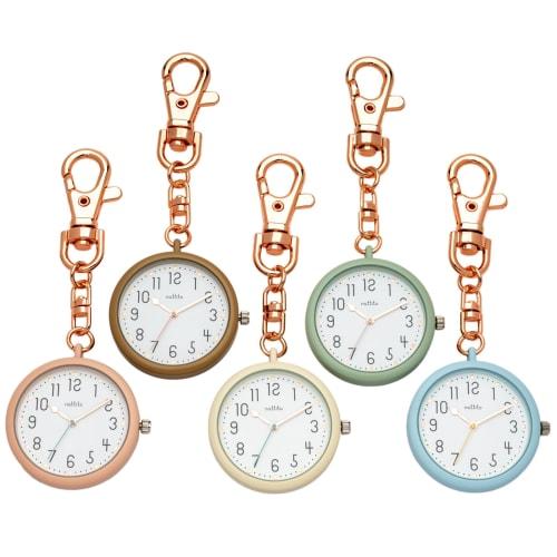 Fieldwork Women's Analog Pocket Watch with Keychain, Pasche, White, GY083-1