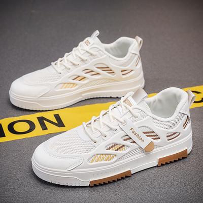 2025 New Little White Shoes Summer Breathable Mesh Board Shoes Men's Hollow Mesh Sports Casual Wear-resistant Tide Shoes Non-slip