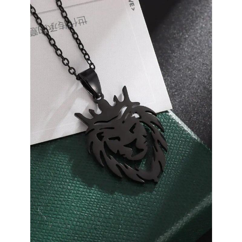 Collana con ciondolo a forma di testa di toro nordico punk retrò per uomo, gioielli classici con personalità animale