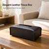 Luxury Style Tissue Box Cover PU Leather Rectangular Napkin Organizer Compact Tissue Holder for Bedroom Bathroom Vanity