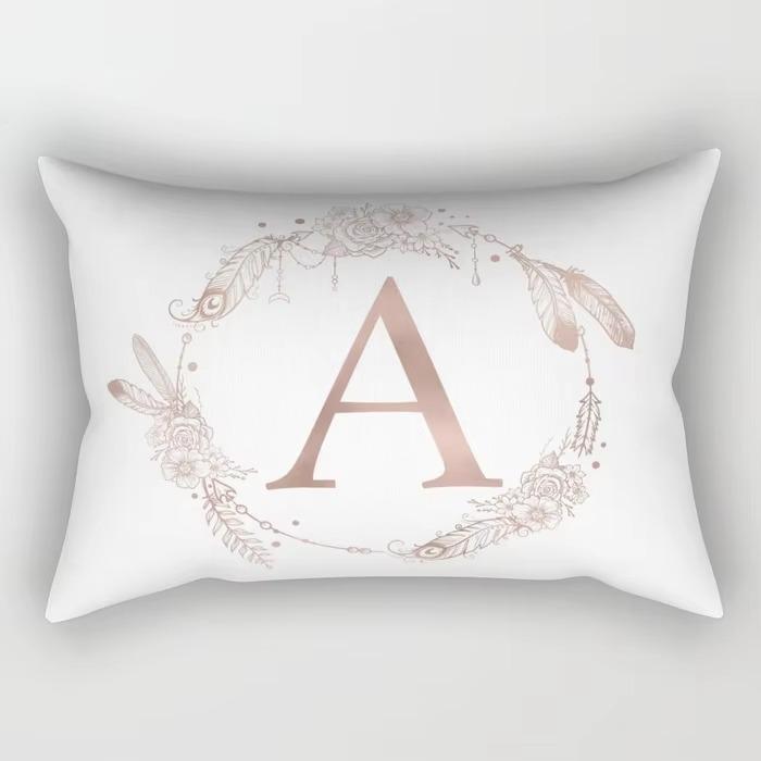 Simple Letter Pattern Printed Decorative Pillowcase Bedroom Living Room Office Cushion Home Decor Rectangular Pillowcase