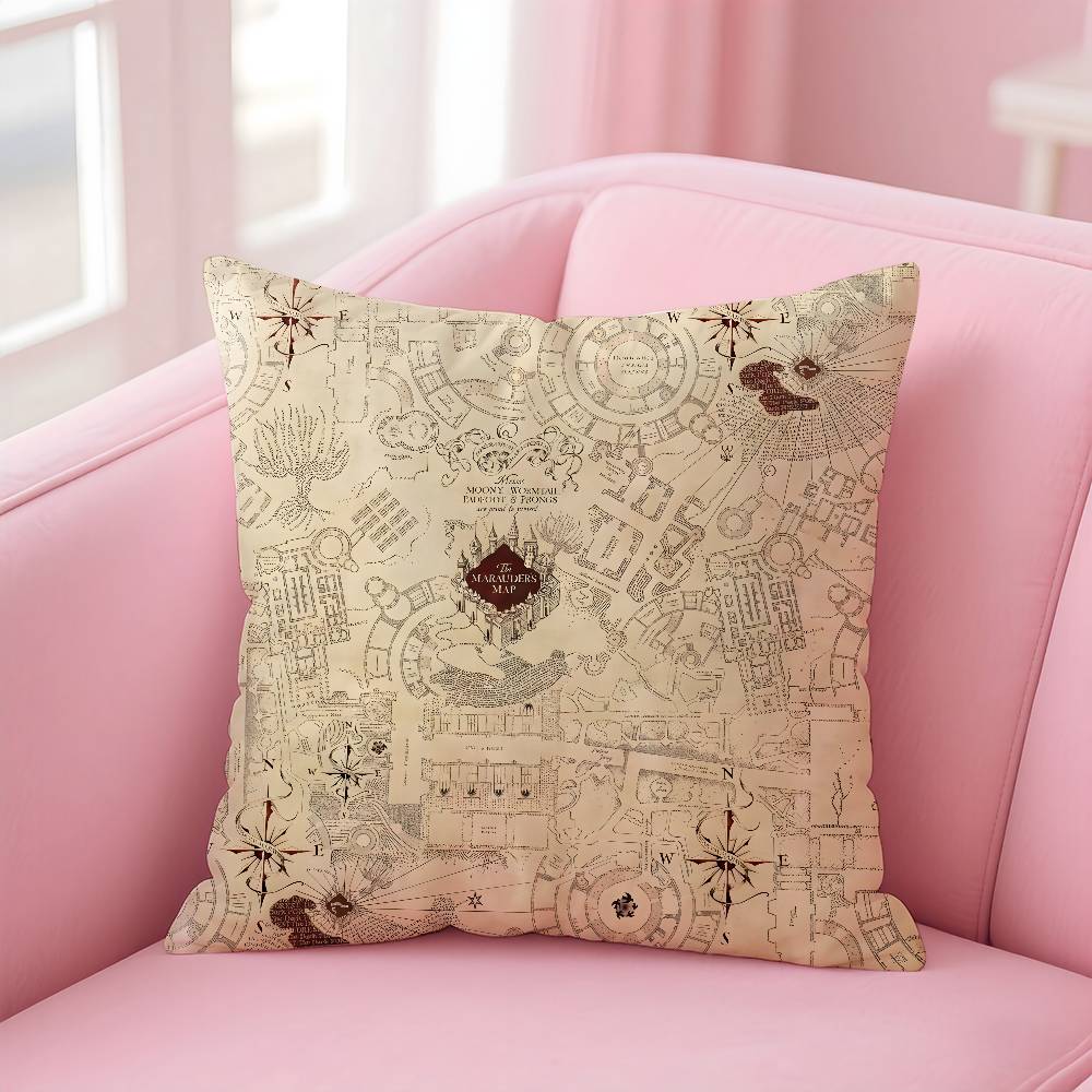 

Наволочка с рисунком Карты Мародёров, напечатанная наволочка для гостиной, дивана, чехол для подушки и декор для спальни 12x12Inch