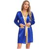 Damen Box Robe Halloween Cosplay Kostüm Langarm Offene Vorderseite Metallische Borte Satin Kapuze Umhang mit Gürtel