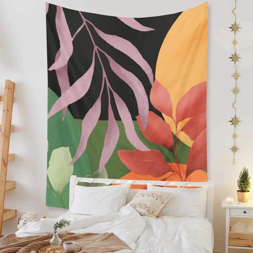 Wandteppich Strand Schlafzimmer Dekor Hintergrund Blätter Sonne Wandbehang Tropische Pflanzen Zimmer