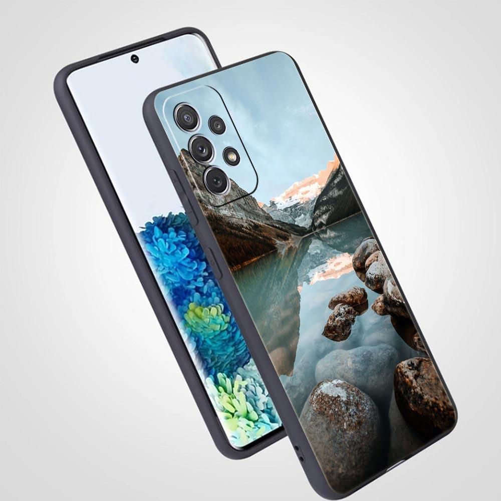 Wodospad natura Drzewa statek Etui na telefon dla Samsung Galaxy A13 A51 A71 A21S A12 A11 A31 A41 A23 A53 A73 A52 A32 5G A03S A01 Pokrowiec