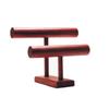 Rosewood Double-Layer Jewelry Stand: Bracelet & Watch Display Rack for Home Storage