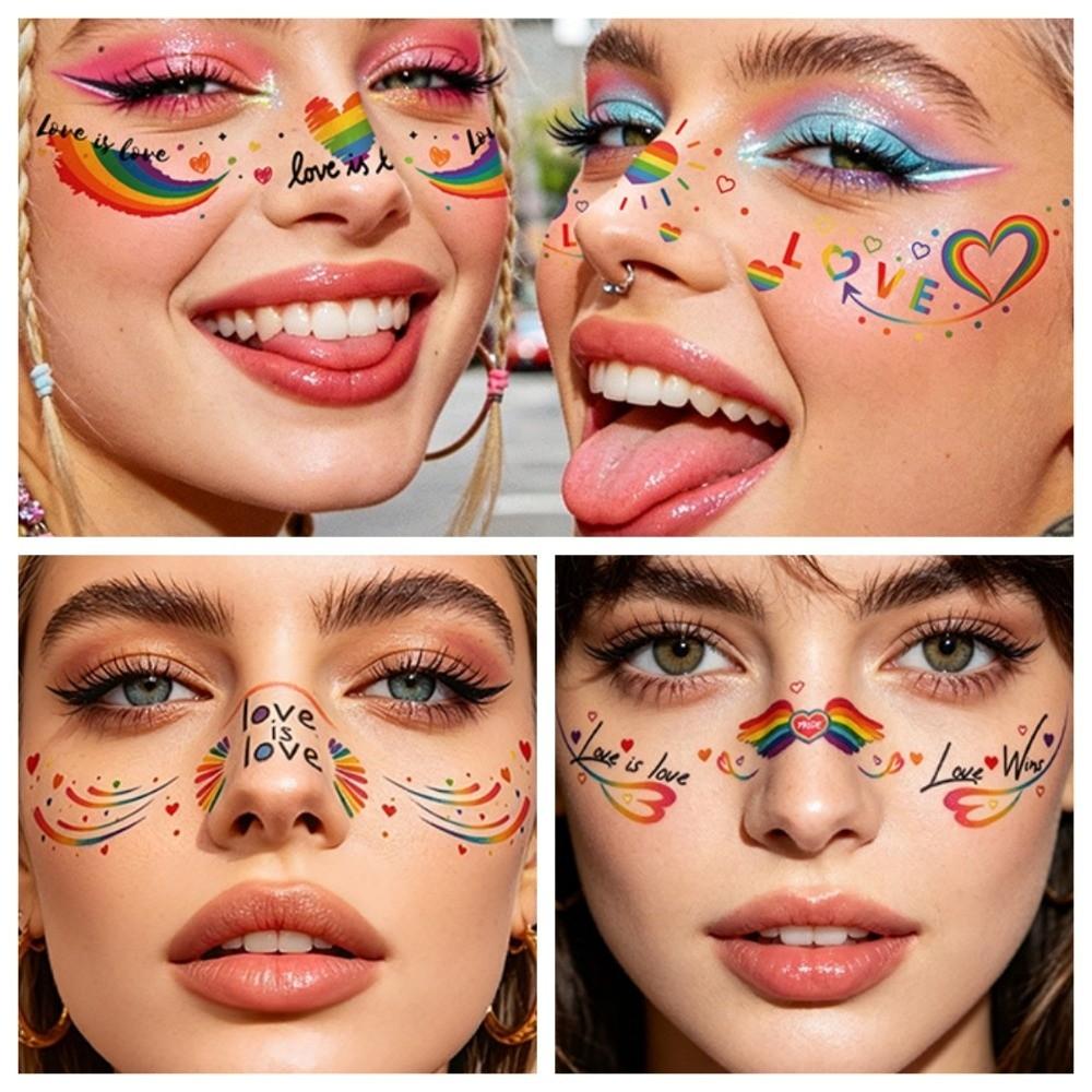 Waterproof Rainbow Freckles Face Tattoo Facial Art Makeup Stickers  Pride Month