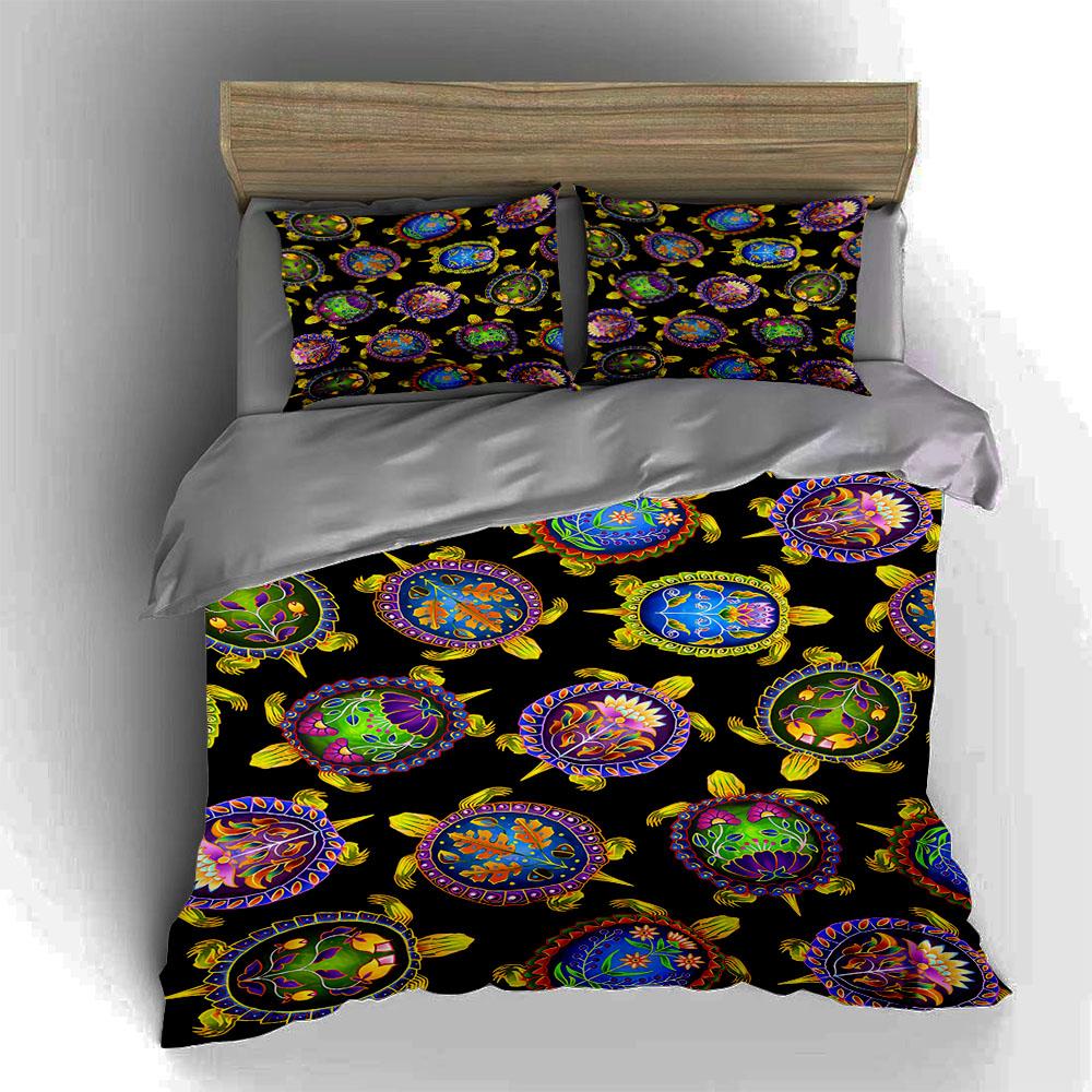 Bright Turtle Motifs. Bedding Duvet Cover Sets Duvet Covers Pillowcases Gifts (1 * Duvet Cover 2 * Pillowcases, Without Duvet Insert)
