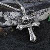 Cooler Ritter Totenkopf Kreuz Anhänger Herren Seilkette Schmuck
