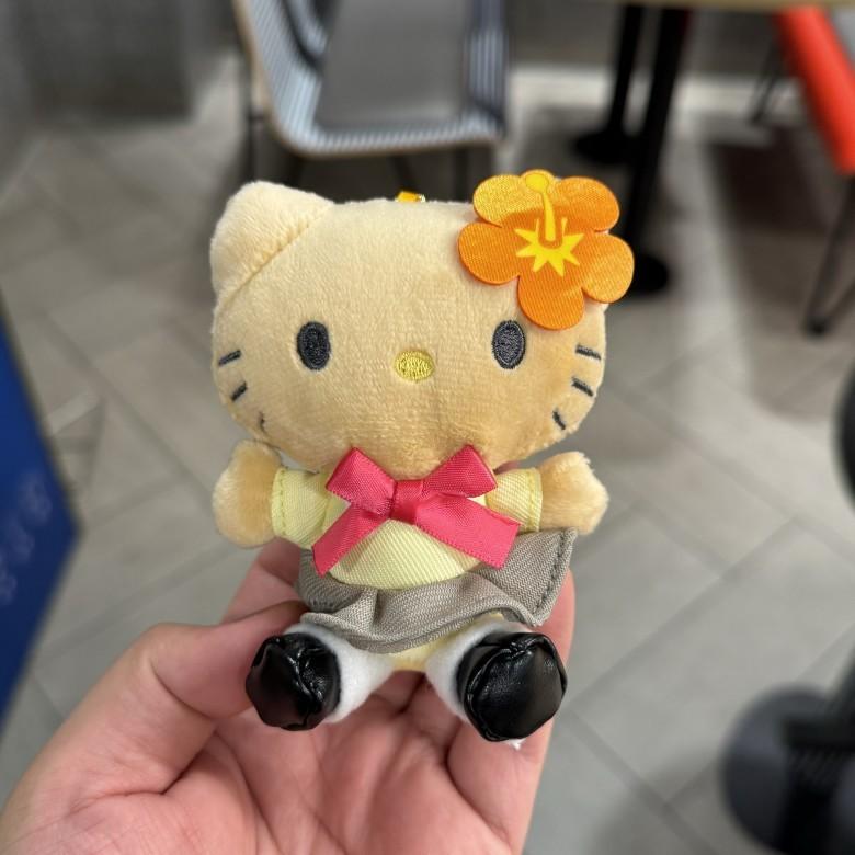 Plush Cat Keychain With Black Skin Dress For Kids And Collectors жёлтый