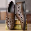 Men's Leather Shoes Men's Casual Middle-aged and Elderly Men's Shoes Soft-soled Leather Sandals Hollowed-out Breathable Shoes Glove Shoes Men