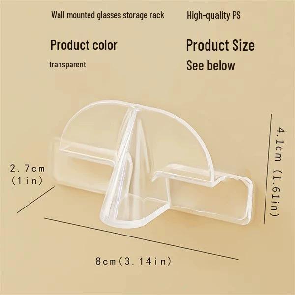 

Прозрачный держатель для очков и дисплей для солнцезащитных очков на прикроватную тумбочку, не требующий сверления Wall Mounted Glasses Holder прозрачный