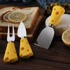 Creative Yellow Cheese Knife & Fork Shovel Set - Stainless Steel, 3-Piece