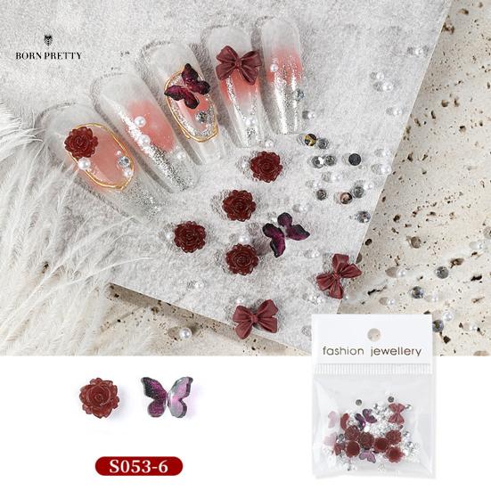 

Easy Paste Nail Art Decor Нежная смола DIY Камелия Гибискус Стальной шарик