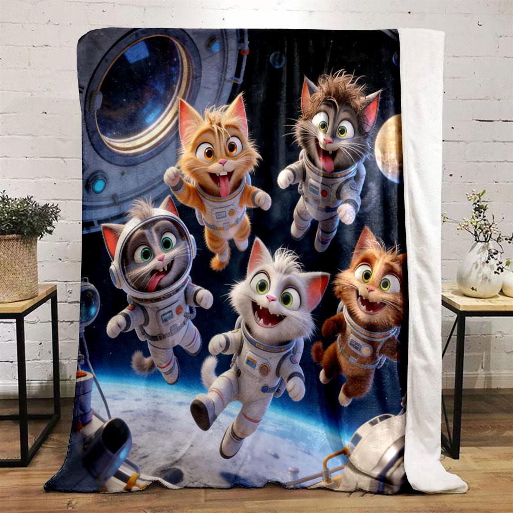 

6 Styles A Group of Cute and Funny Cats Printed Blanket Soft and Comfortable Home Travel Blanket Adult and Child Warm Blanket 75x90cm