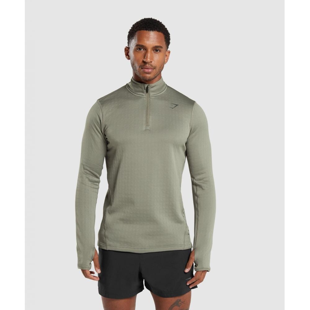 

Gymshark Спорт 1 4 Молния Лен Коричневый A3A5T NBZL