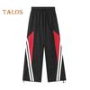 Women Pants Elastic High Waist Adjustable Drawstring Wide-Leg Vertical Stripe Stitching Pants Retro Street Style Sport Trousers