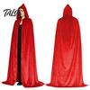 Duurzaam Festival Kostuum Cape Unisex Volwassenen Met Capuchon, Fluwelen Vampier Tovenaar Cape, Renaissance Volledige Lengte Middeleeuwse Halloween voor Heks