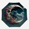1pc Moonlit Skull Automatic Open/CloseUmbrella,Compact Umbrella for Men & Women Day Gift.N062