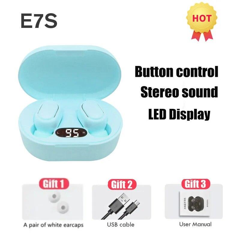 

Наушники TWS E7S Fone 5.3 Bluetooth, беспроводные наушники с шумоподавлением и микрофоном, беспроводная гарнитура Bluetooth для Xiaomi синий