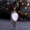 1Pc Pendant Angel Wings Crystal Necklace Retro Single Wing Healing Home Decoration Natural Stone Crystal Stone Gift