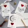 Blessings Love Greeting Cards I Love You Wedding Invitation Heartbeat Postcard  Anniversary