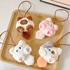 Cartoon Squeaky Cat Plush Toy Anti-Lost Name Tag Pendant Lovely Stuffed Animal Doll Keychain Child School Bag Charms Kid Gifts