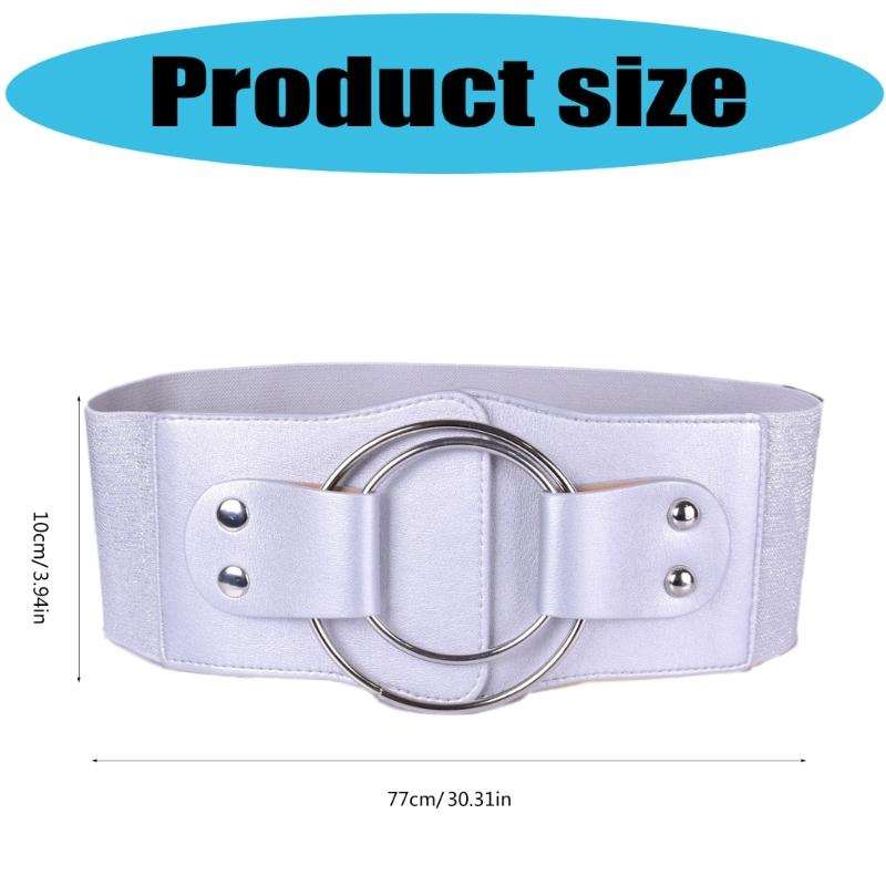 PU Leather Belt Elastic Waist Cincher for Women Girls Stylish Waistband Wide Waist Ornament for Fashionable Outfits