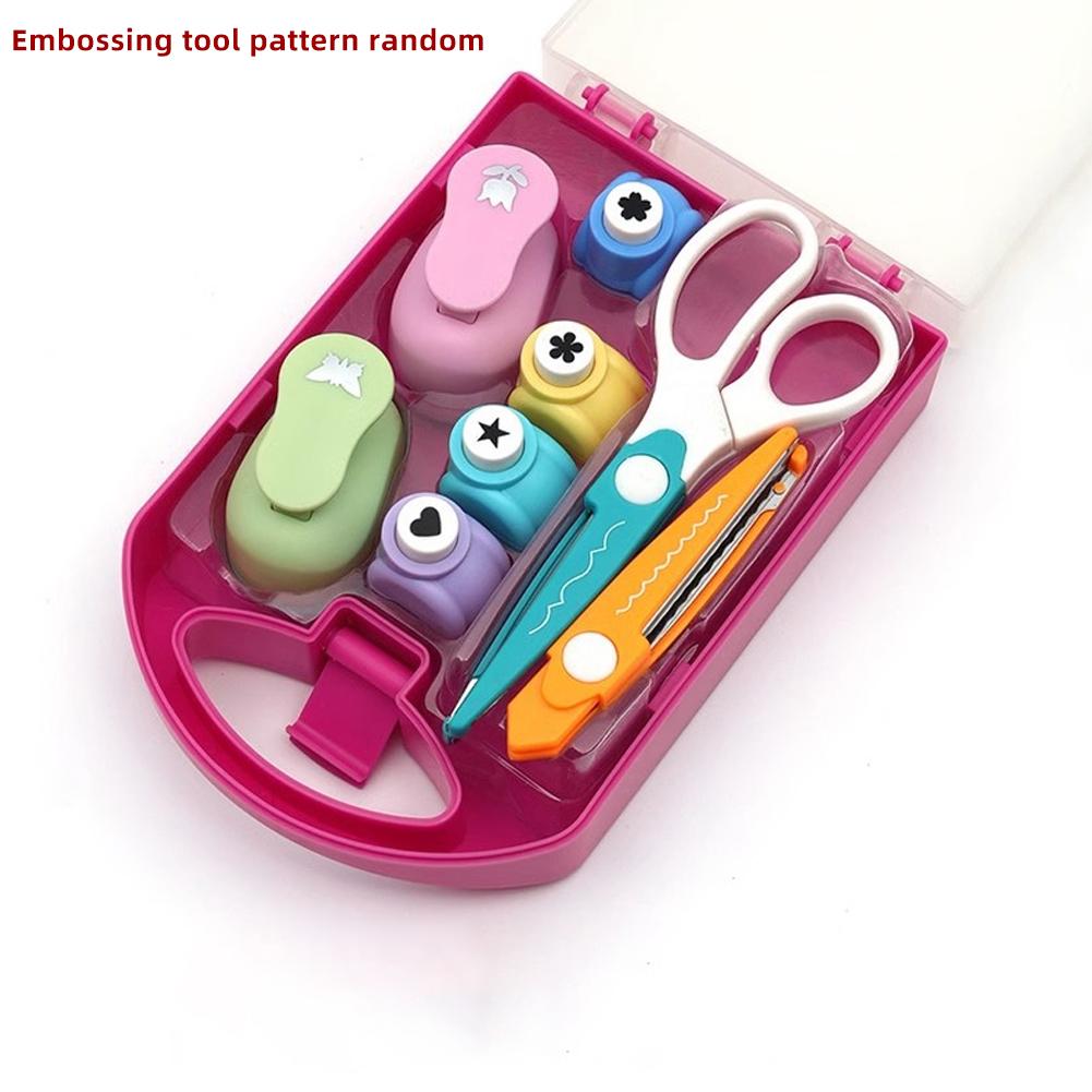 8pcs Creative Hole Punch Set Children s Hole Punch Scrapbooking Paper Punch Greeting Card Craft (Fixed pattern and random color)