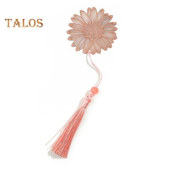 

Закладка с прожилками растений и изысканной кисточкой, полый дизайн, классический металлический лист, маркер для страниц, подарок учителю и ученику D