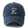Unisex Vintage Washed Baseball Cap With Never Underestimate An Old Man With A Guitar Print