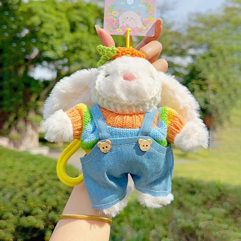Strap Lop Ear Pants Cartoon Plush Pendant Keychain For Kids And Teen Accessories