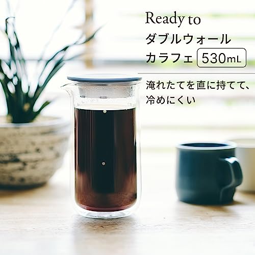 Marna Double-Wall Carafe (530ml/Heat-Resistant Glass) Condensation-Resistant Double-Walled (Pitcher/Coffee Server) Glass Pot, Barley Tea Pot, Heat-Res