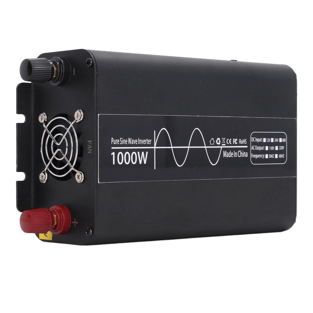 1000W Car Inverter with Universal Outlet Pure Sine Wave DC48V to AC220V Voltage Converter for RV Home Solar System