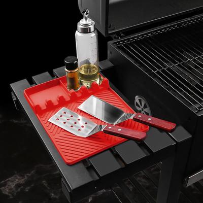 Griddle Mat for BBQ with Side Shelf Pad And Drip Cooking