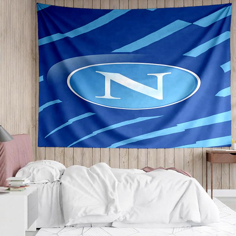 Napoli Football Club Emblem Tapestry Accessories Playroom Tapestry, for Bedroom,Livingroom, dormitory Room Wall Decor Fan Birthday Gifts